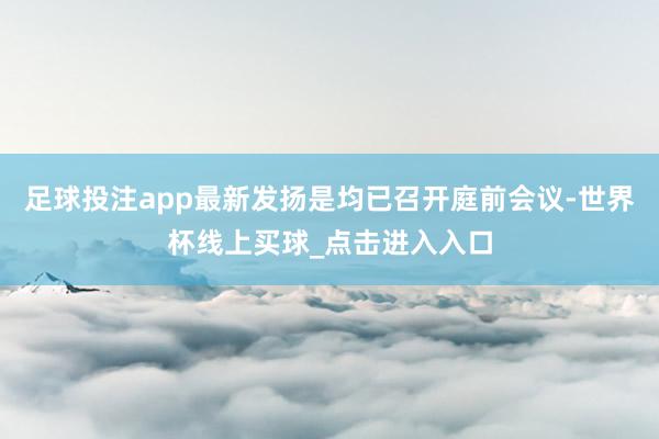足球投注app最新发扬是均已召开庭前会议-世界杯线上买球_点击进入入口