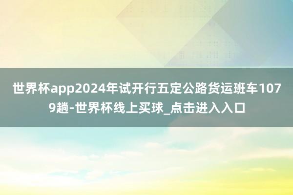 世界杯app2024年试开行五定公路货运班车1079趟-世界杯线上买球_点击进入入口